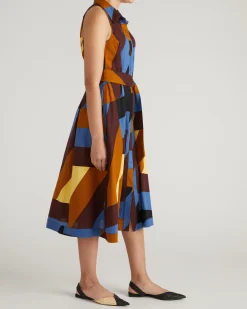 Adelaide Linen Blend Shirtdress Beach Ombra Print
