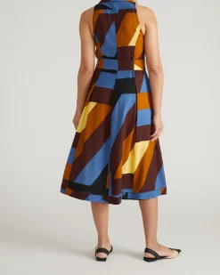 Adelaide Linen Blend Shirtdress Beach Ombra Print