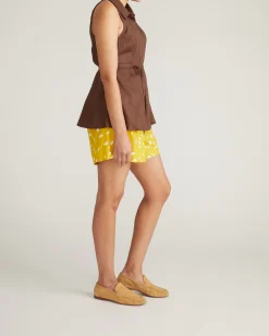 Adelaide Sleeveless Linen Blend Shirt Peppercorn