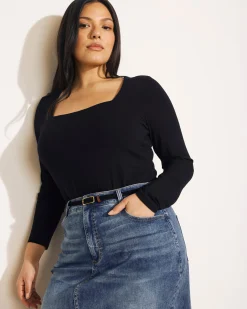 Agatha Liquid Jersey Top Black