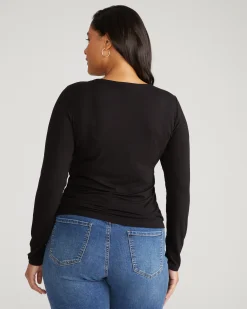 Agatha Liquid Jersey Top Black