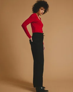 Agatha Liquid Jersey Top New York Red