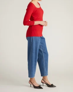 Agatha Liquid Jersey Top New York Red