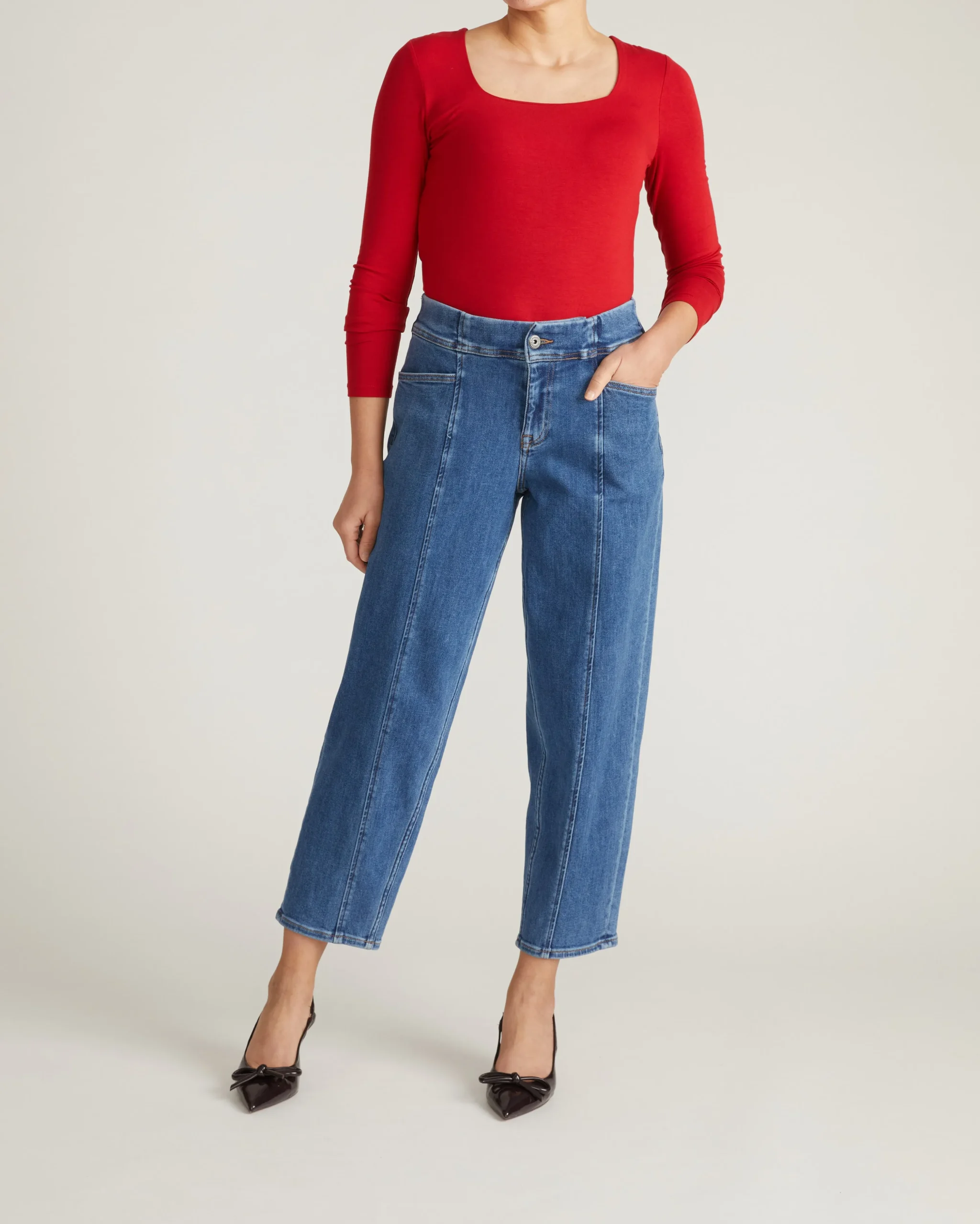Agatha Liquid Jersey Top New York Red