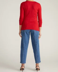 Agatha Liquid Jersey Top New York Red