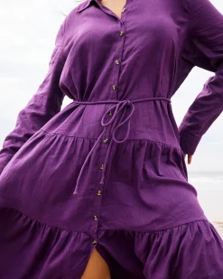 Alix Linen Blend Shirtdress Dreamy Purple