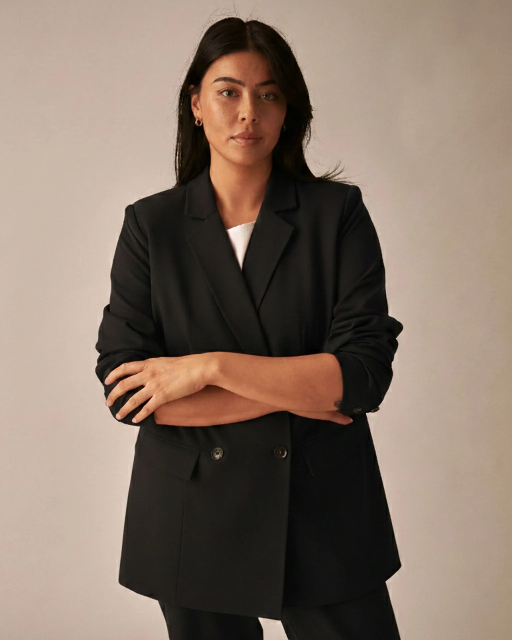 All Day Warren Double Breasted Blazer Black