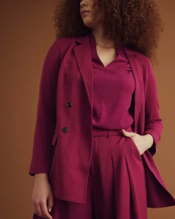 All Day Warren Double Breasted Blazer Goji Berry