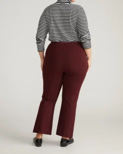 Amaya Ponte Kick Flare Pants Black Cherry