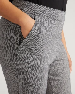 Amaya Ponte Kick Flare Pants Herringbone Tweed