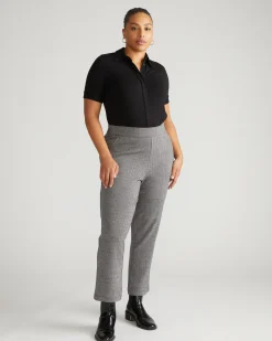 Amaya Ponte Kick Flare Pants Herringbone Tweed