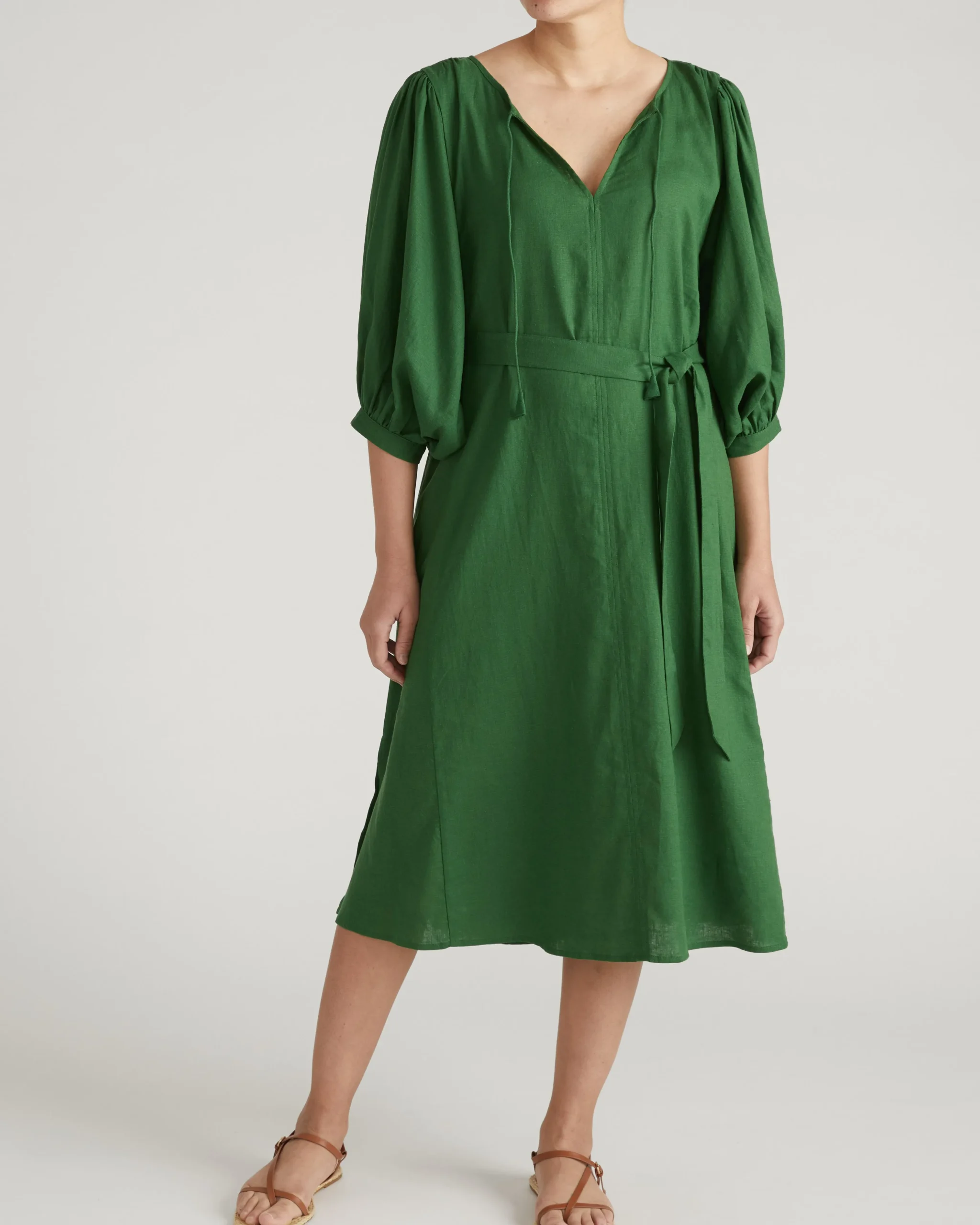 Amparo Linen Blend Dress Jardin