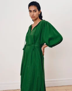 Amparo Linen Blend Dress Jardin