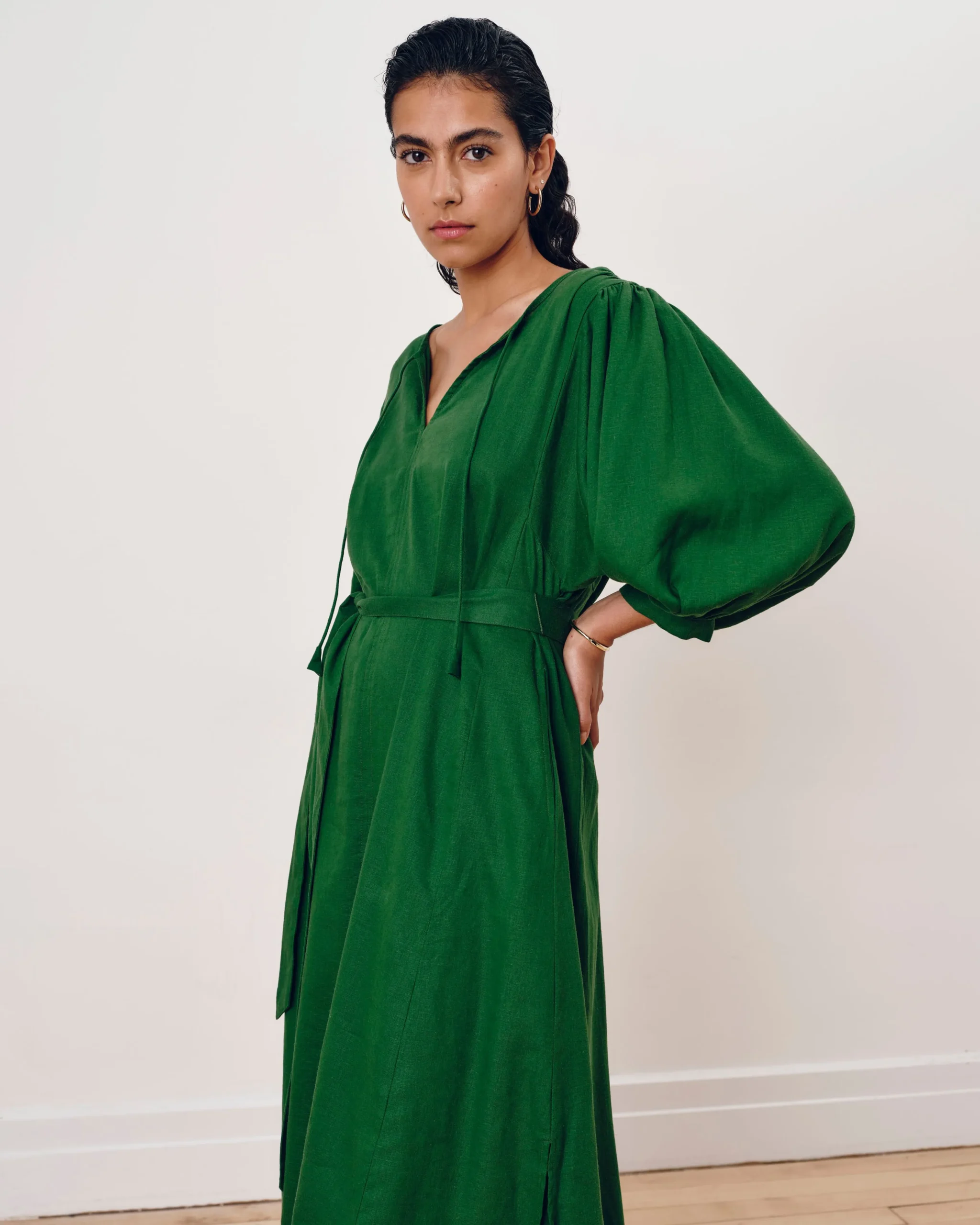 Amparo Linen Blend Dress Jardin