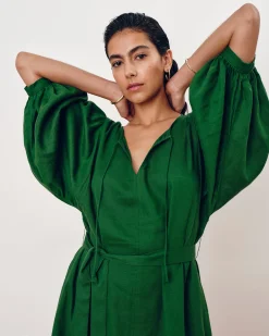 Amparo Linen Blend Dress Jardin