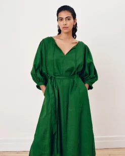 Amparo Linen Blend Dress Jardin