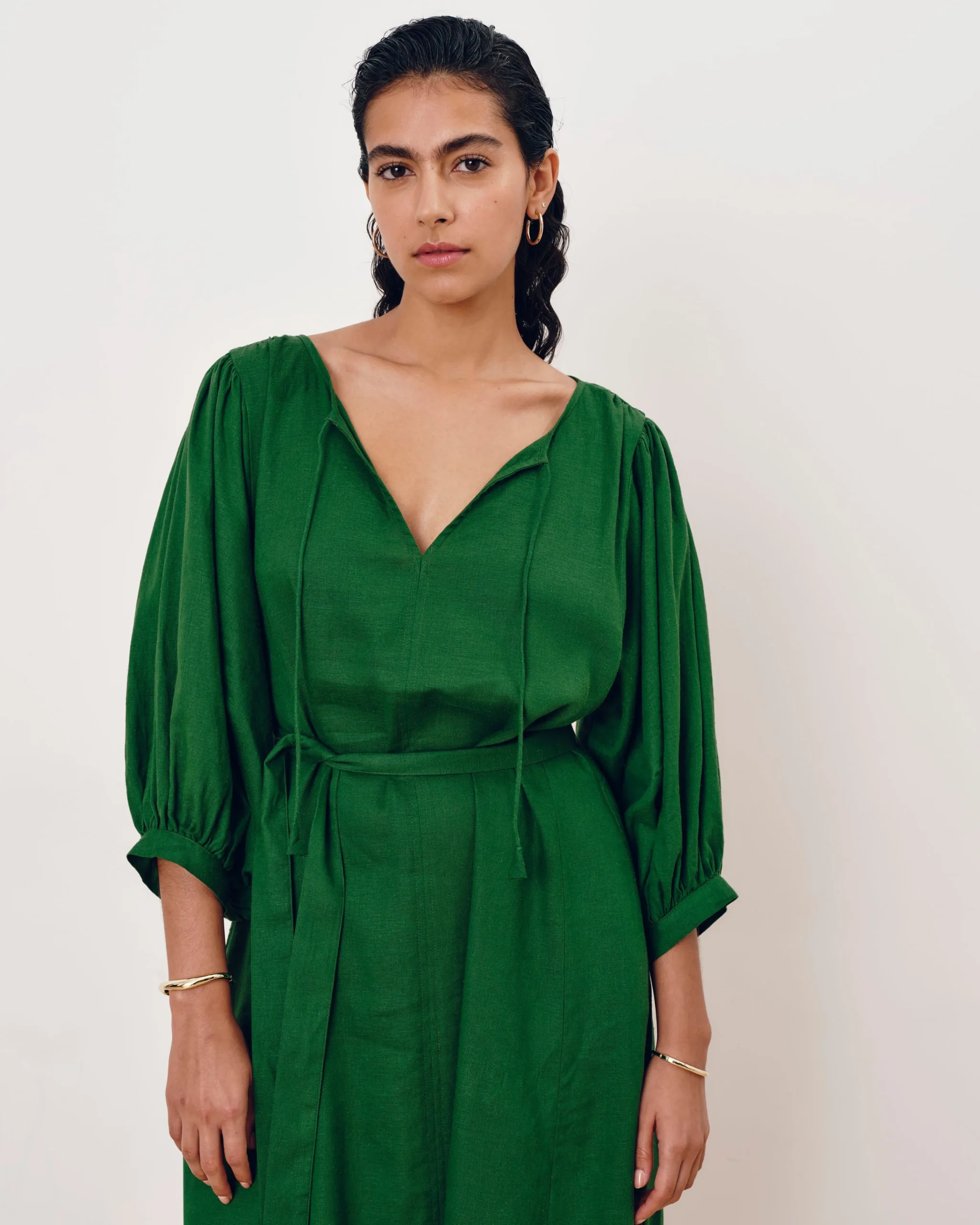 Amparo Linen Blend Dress Jardin