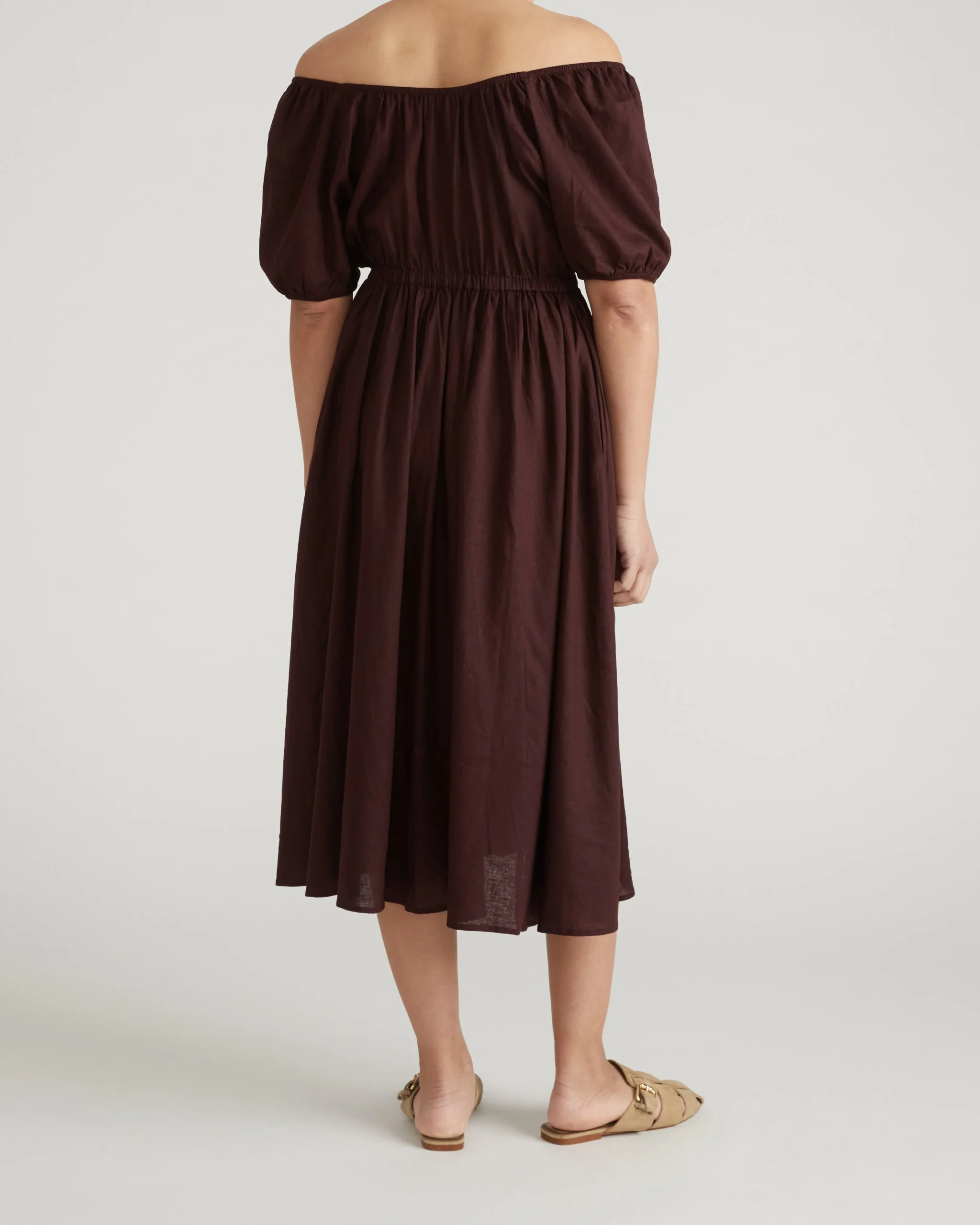 Andrea Linen Blend Dress Brulee
