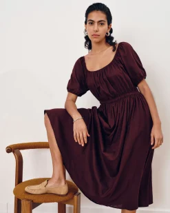 Andrea Linen Blend Dress Brulee