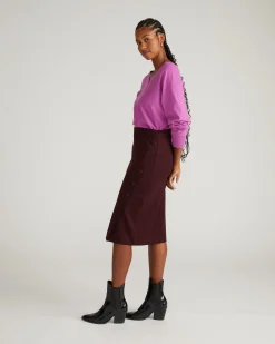 Anya Ponte Skirt Black Cherry
