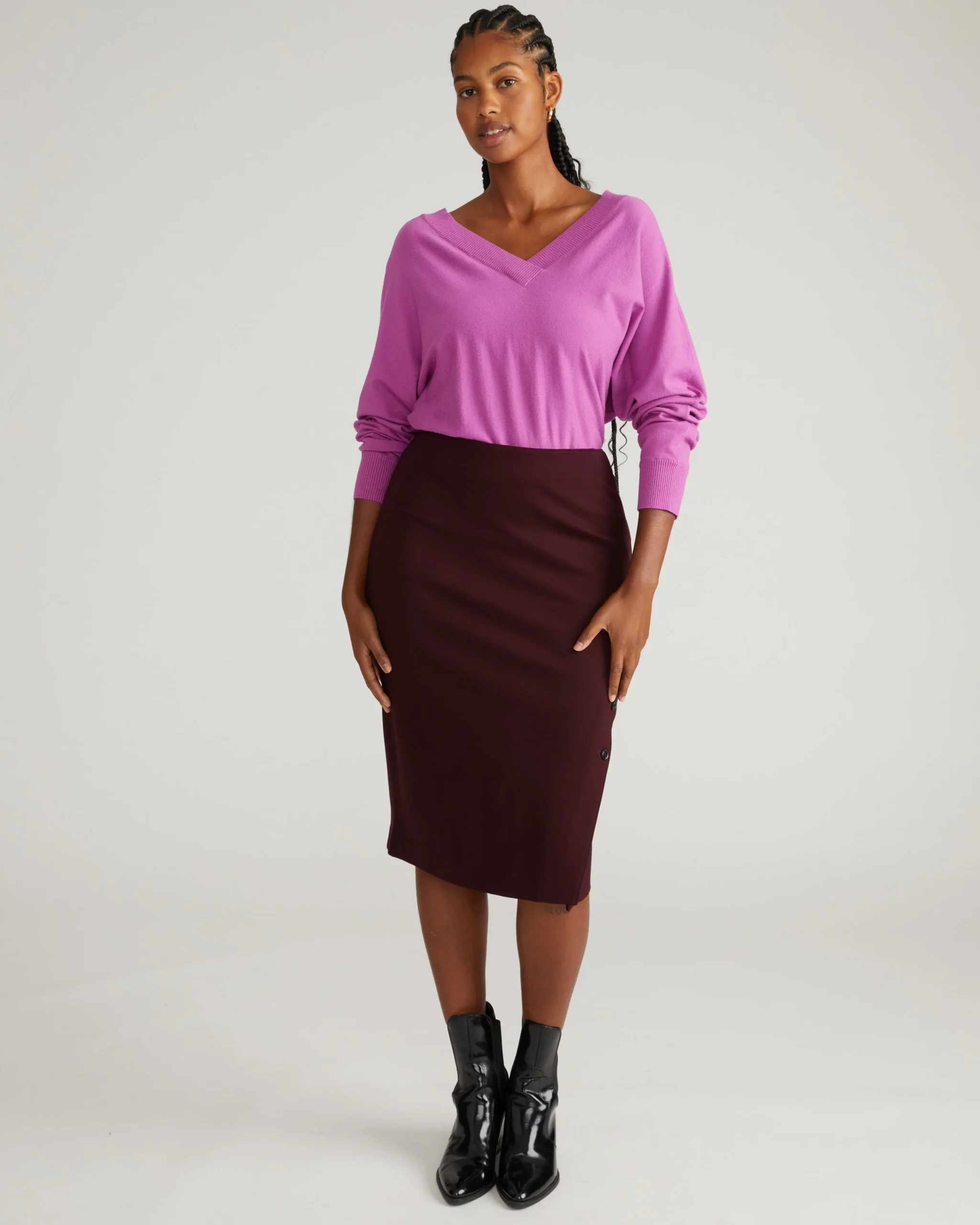 Anya Ponte Skirt Black Cherry