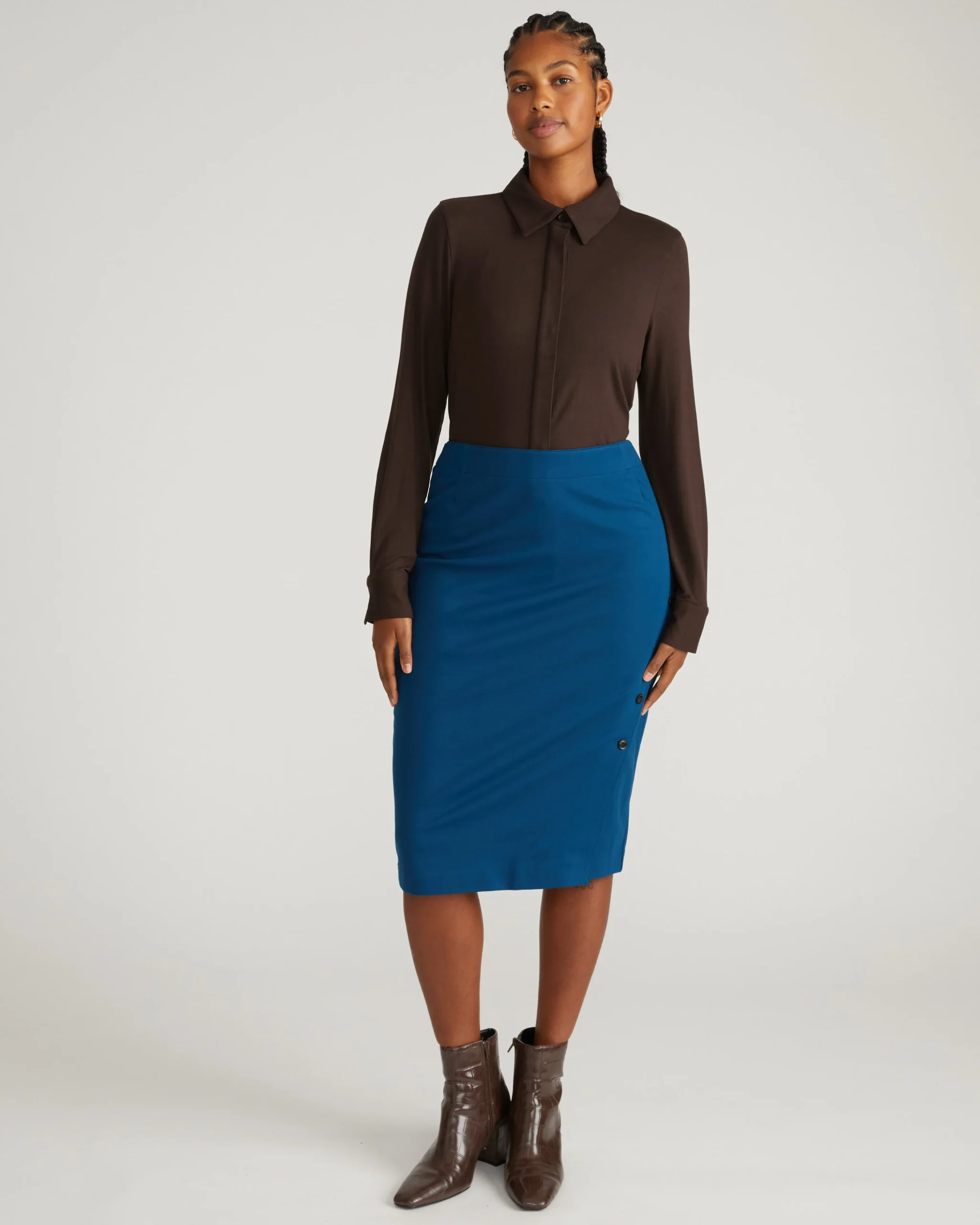 Anya Ponte Skirt Deep Teal