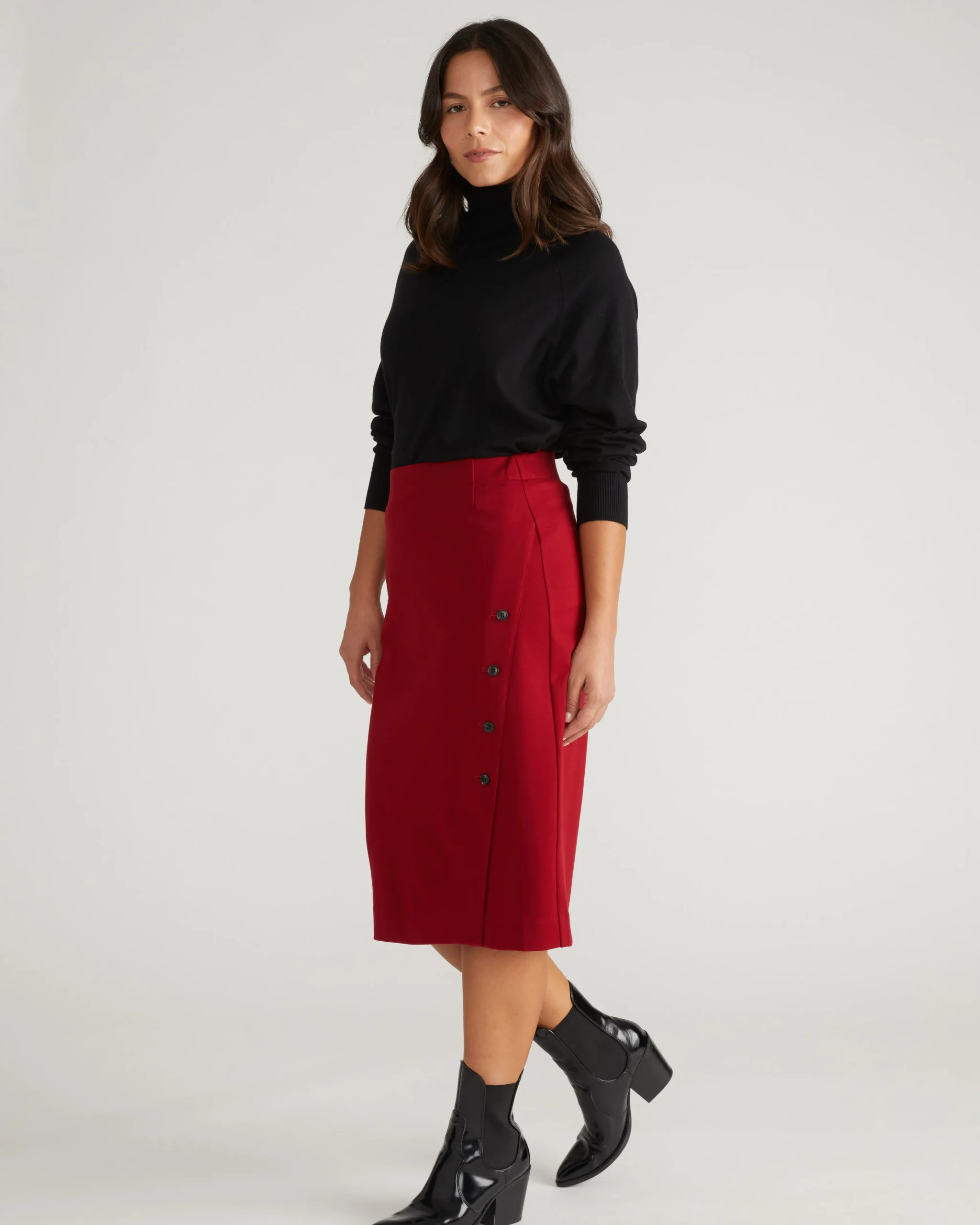 Anya Ponte Skirt Garnet