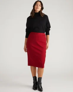 Anya Ponte Skirt Garnet