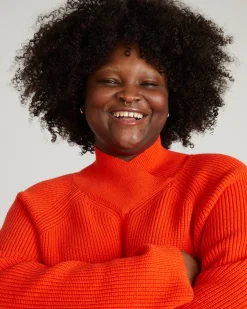 Arly Wrap Neck Sweater Poppy