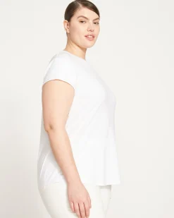 Ashley Cap Sleeve Tee White