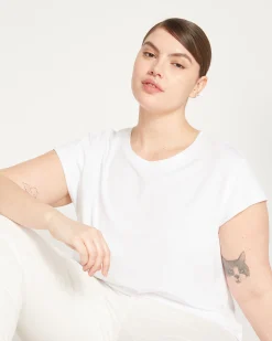 Ashley Cap Sleeve Tee White