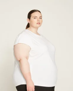 Ashley Cap Sleeve Tee White
