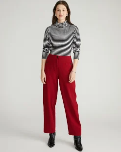 Audrey Relaxed Uniform Ponte Workpant Garnet