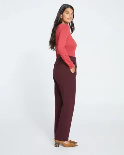 Audrey Relaxed Uniform Ponte Workpant Black Cherry