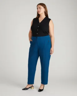 Audrey Relaxed Uniform Ponte Workpant Deep Teal