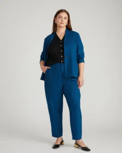 Audrey Relaxed Uniform Ponte Workpant Deep Teal
