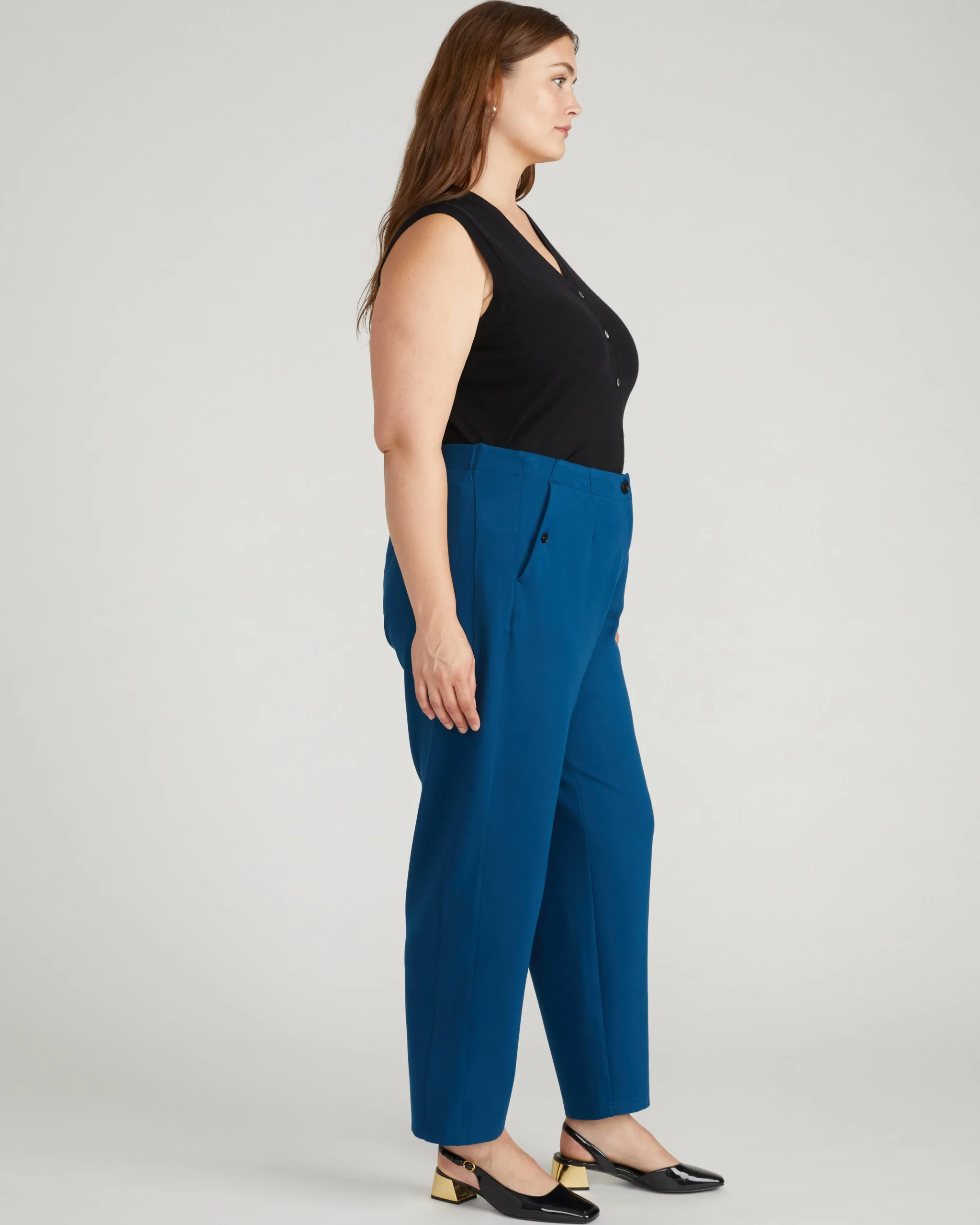 Audrey Relaxed Uniform Ponte Workpant Deep Teal