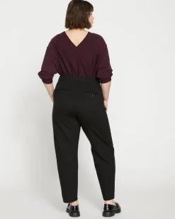 Audrey Relaxed Uniform Ponte Workpant Black