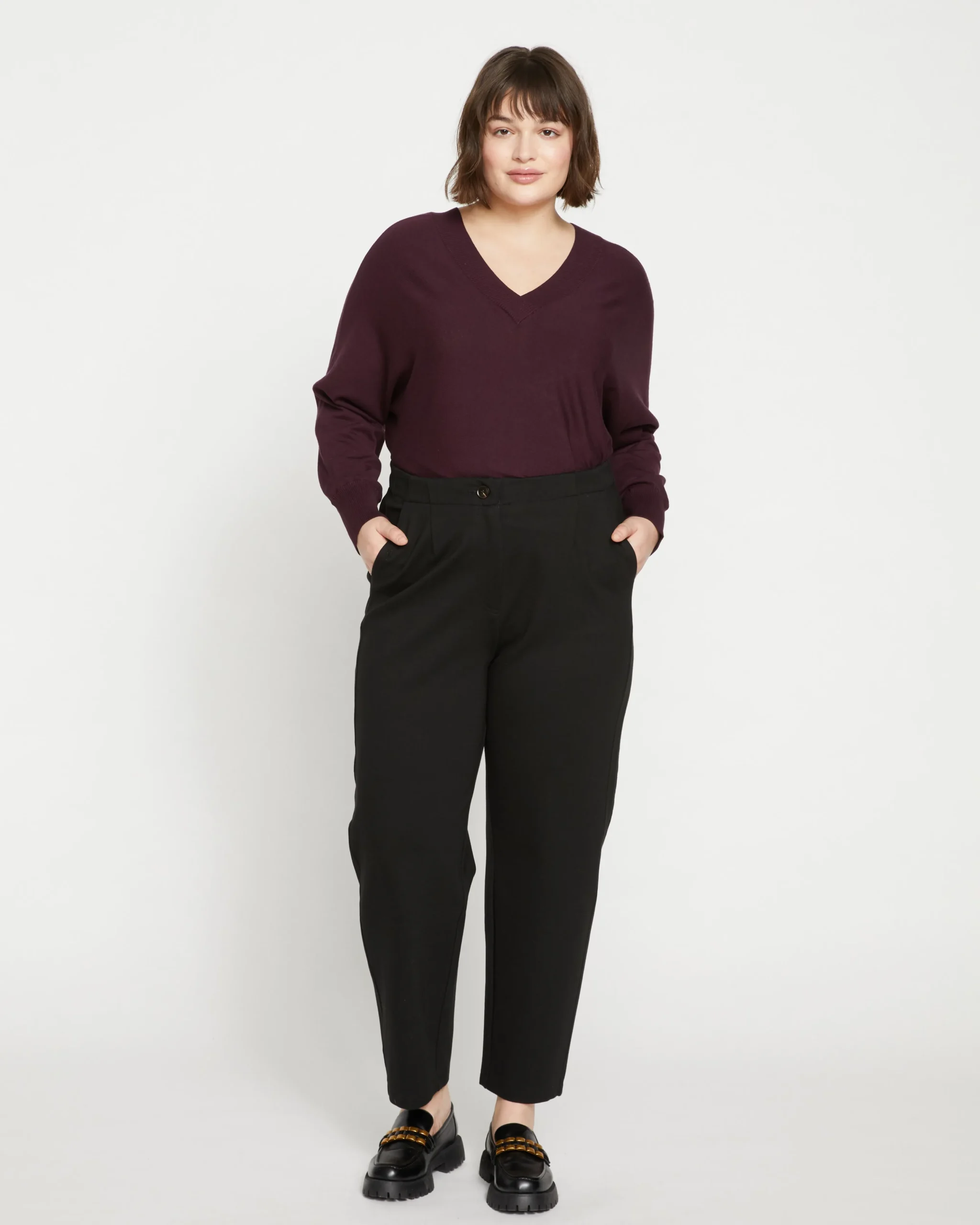 Audrey Relaxed Uniform Ponte Workpant Black