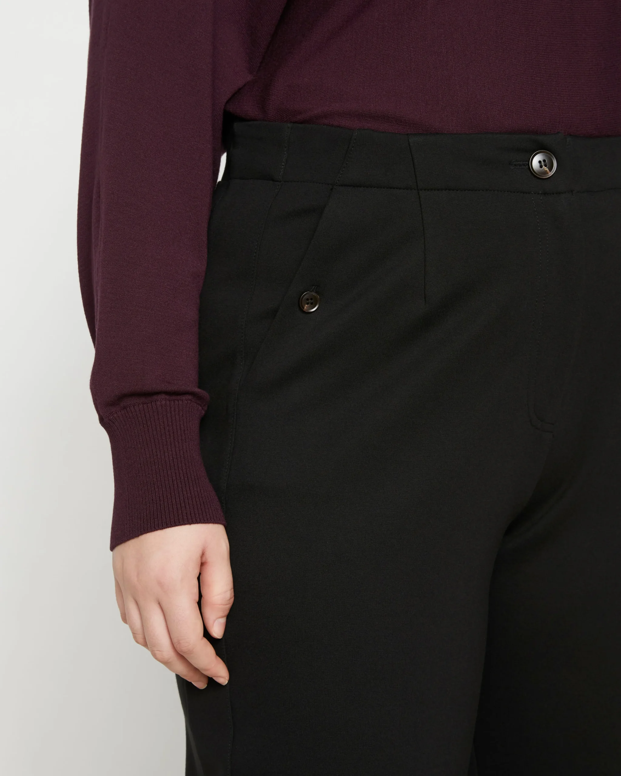 Audrey Relaxed Uniform Ponte Workpant Black