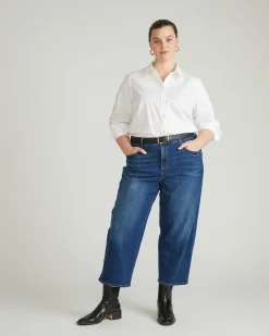 Bae Boyfriend Crop Jeans Naval Blue Wash