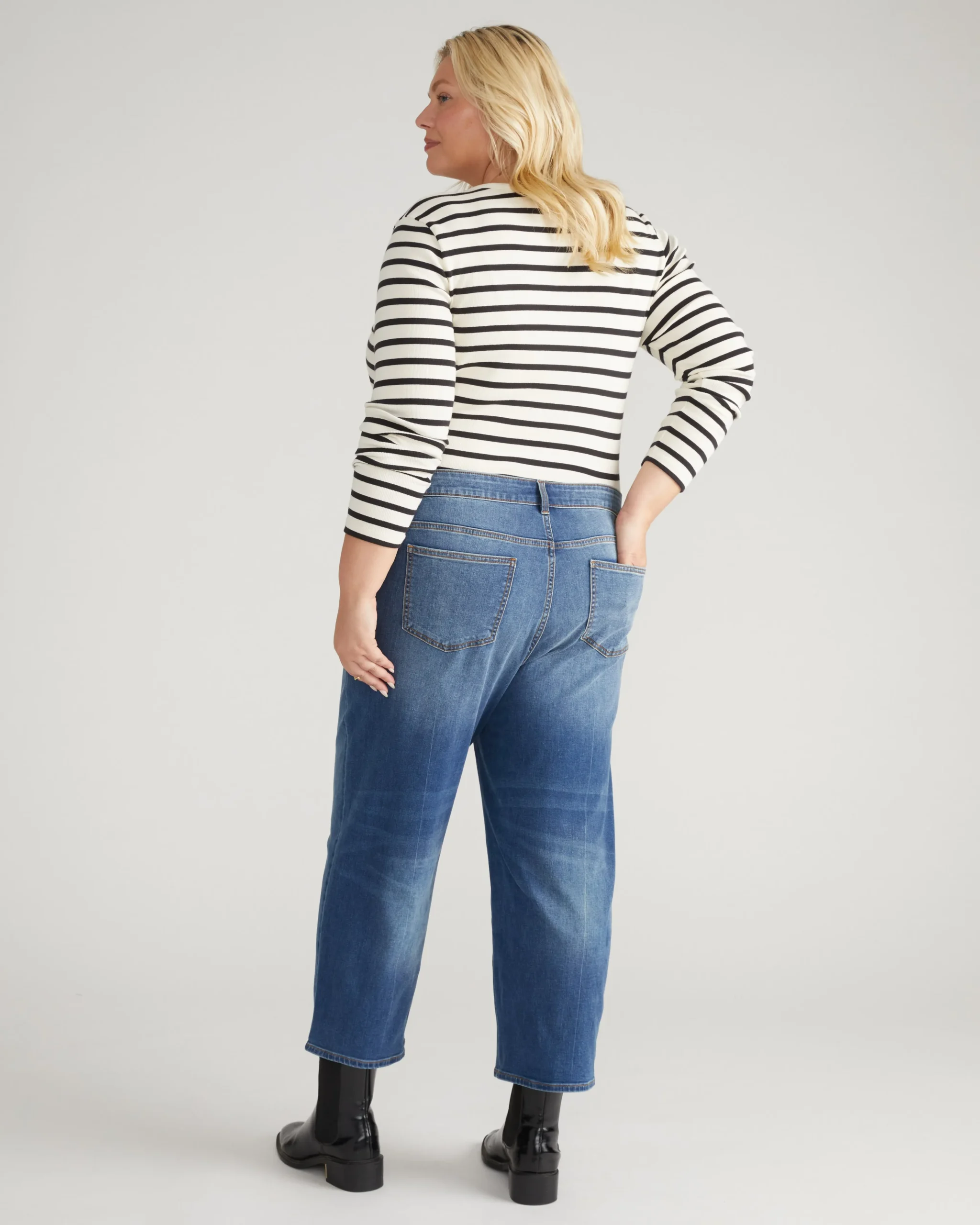 Bae Boyfriend Crop Jeans Washed Vintage Indigo