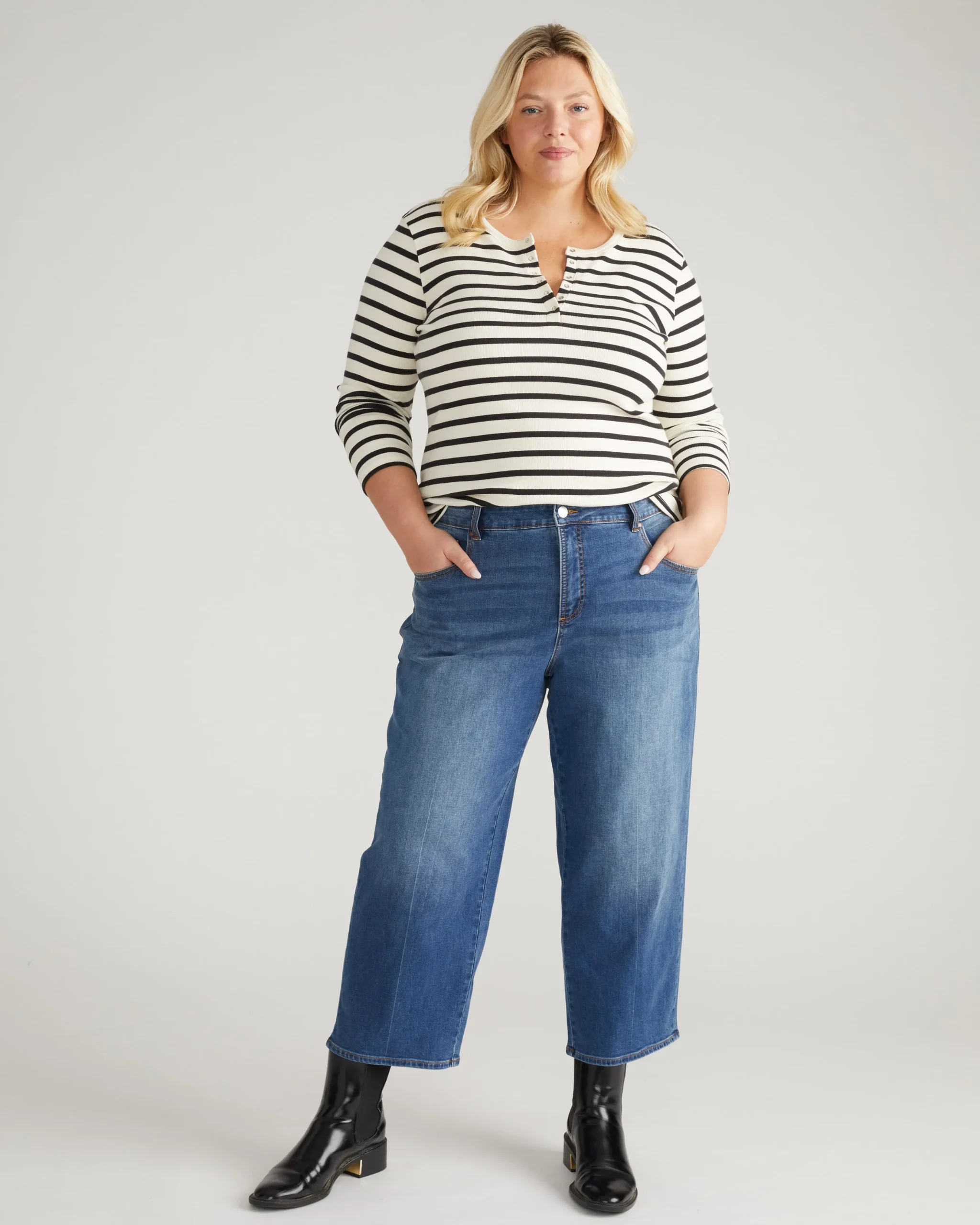 Bae Boyfriend Crop Jeans Washed Vintage Indigo