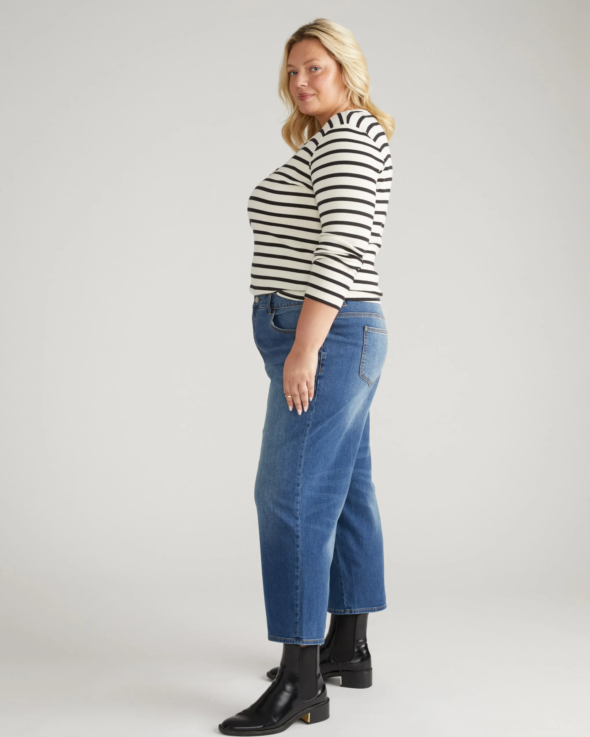 Bae Boyfriend Crop Jeans Washed Vintage Indigo