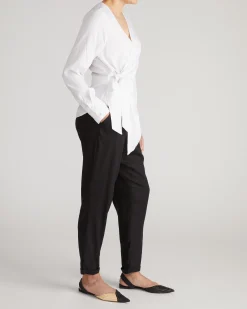 Beacon Stretch Cupro Wrap Shirt White