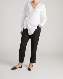 Beacon Stretch Cupro Wrap Shirt White