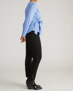 Beacon Stretch Poplin Wrap Shirt Soft Blue