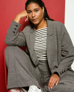 Beas Ponte Blazer Herringbone Tweed