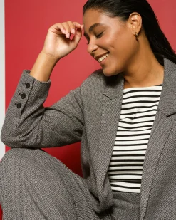 Beas Ponte Blazer Herringbone Tweed