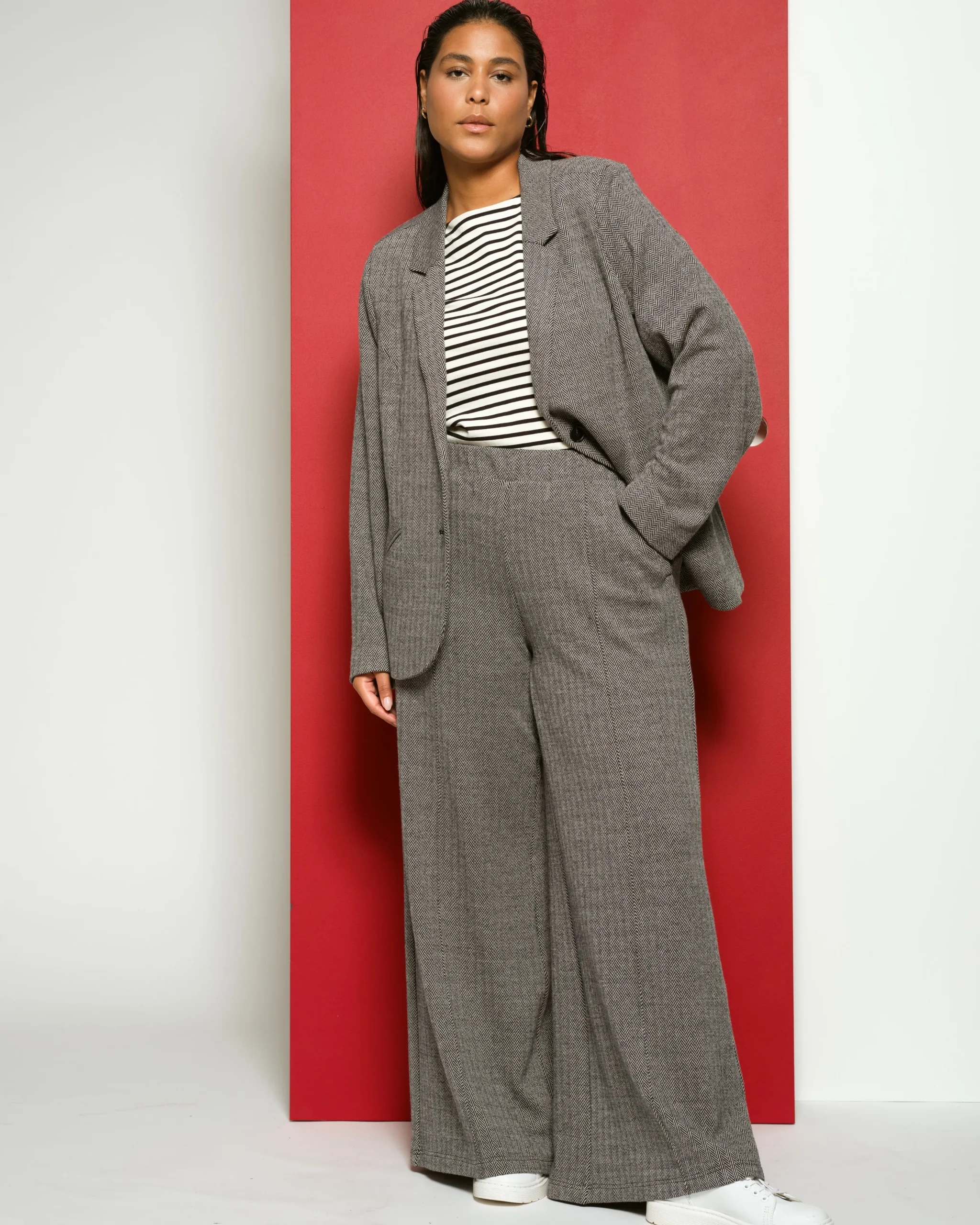Beas Ponte Blazer Herringbone Tweed